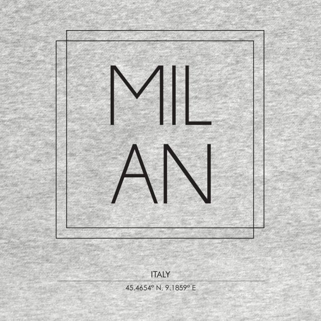 Milan city Minimal Typography 2 by StudioGrafiikka